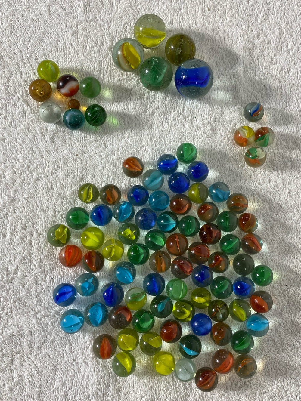 Vintage Marbles Lot 80+ Includes 4 Rare 6 Vane Multicolour Cat's Eyes & Shooters - Picture 6 of 8